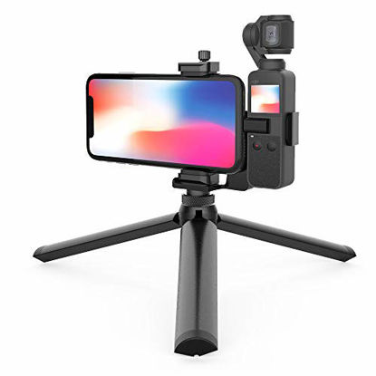Picture of Smatree OSMO Pocket Phone Holder Set Expansion Accessories with 1/4" Thread Screw and Tripod Compatible with DJI OSMO Pocket 2/ OSMO Pocket and Smartphone
