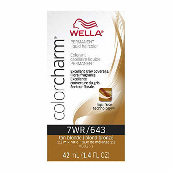 GetUSCart- WELLA Color Charm Permanent Liquid Hair Color, 643/7wr Tan Blonde