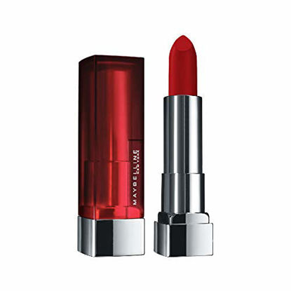 Picture of Maybelline Color Sensational Lipstick, Lip Makeup, Matte Finish, Hydrating Lipstick, Nude, Pink, Red, Plum Lip Color, Siren In Scarlet, 0.15 oz. (Packaging May Vary)
