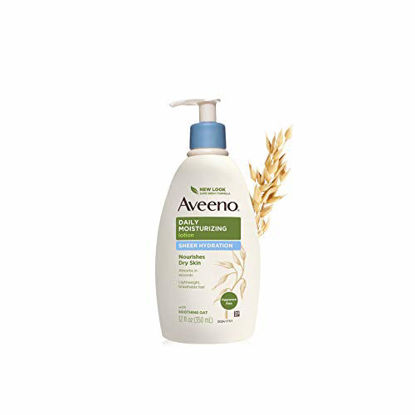 Picture of Aveeno Sheer Hydration Daily Moisturizing Lotion for Dry Skin with Soothing Oat, Lightweight, Fast-Absorbing & Fragrance-Free Intense Body Moisturizer, 12 fl. oz