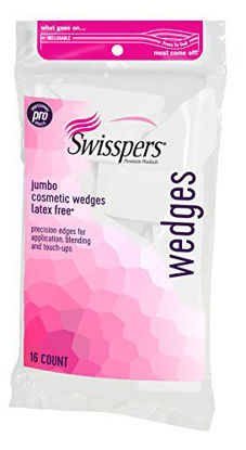 Picture of Swisspers Premium Pro Cosmetic Wedges, Latex-Free Makeup Wedge, Jumbo Size, 16 Count Bag
