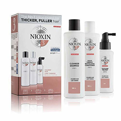 Picture of Nioxin System Kit 3 for Color Treated Hair, For Women and Men with Normal to Light Thinning Hair, 3 Piece Set, Full Size (Three Month Supply)
