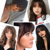 Picture of BOGSEA Bangs Hair Clip in Bangs Real Human Hair Wispy Bangs Fringe with Temples Hairpieces for Women Clip on Air Bangs Flat Neat Bangs Hair Extension for Daily Wear (Natural Black)
