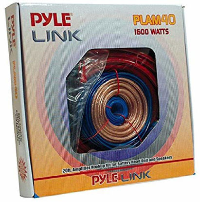 Picture of Pyle Car Stereo Wiring Kit - Audio Amplifier & Subwoofer Speaker Installation Cables (4 Gauge), Blue (PLAM40)