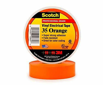 Picture of 3M 10869-BA-5 640024981871 Scotch Vinyl Color Coding Electrical Tape 35, 3/4 in x 66 ft, Orange, 66'