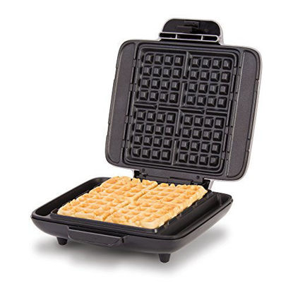 Picture of DASH No-Drip Belgian Waffle Maker: Waffle Iron 1200W + Waffle Maker Machine For Waffles, Hash Browns, or Any Breakfast, Lunch, & Snacks with Easy Clean, Non-Stick + Mess Free Sides - Silver