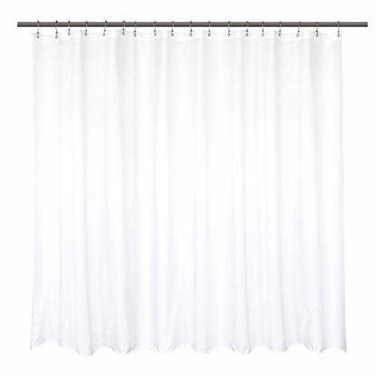 Getuscart Barossa Design Waterproof Extra Wide Fabric Shower Curtain Liner 108 W X 72 H Hotel Quality Machine Washable White For Bath Tub 108x72 Extra Wide Fabric Shower Curtain Liner, Extra Wide Cloth Shower Curtain Liner