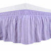 Picture of Biscaynebay Wrap Around Bed Skirts Elastic Dust Ruffles, Easy Fit Wrinkle and Fade Resistant Silky Luxrious Fabric Solid Color, Lavender for Queen Size Beds 15 Inches Drop