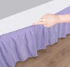 Picture of Biscaynebay Wrap Around Bed Skirts Elastic Dust Ruffles, Easy Fit Wrinkle and Fade Resistant Silky Luxrious Fabric Solid Color, Lavender for Queen Size Beds 15 Inches Drop