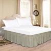 Picture of Biscaynebay Wrap Around Bed Skirts with Adjustable Belts, Elastic Dust Ruffles, Easy Fit Wrinkle and Fade Resistant Silky Luxrious Fabric Solid Color, Linen for Queen Size Beds 12 Inches Drop