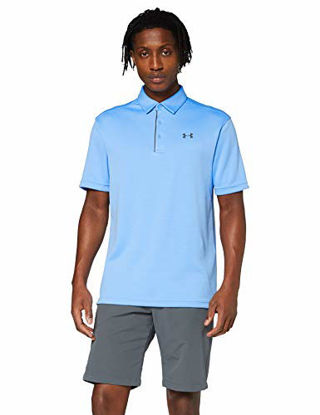 Picture of Under Armour Men's Tech Golf Polo, Carolina Blue (475)/Pitch Gray, Large