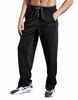 Picture of ZENGVEE Sweatpants for Men with Zipper Pockets Open Bottom Athletic Pants for Jogging, Workout, Gym, Running, Training (0709BlackGray01,L)