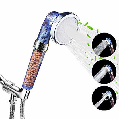 Picture of Luxsego Shower Head with Replacement Hose and Bracket, 3 Settings High Pressure & Water Saving Showerhead for Best Shower Experience, Ecowater Spa Shower Head for Dry Hair & Skin