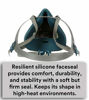 Picture of 3M Rugged Comfort Quick Latch Half Facepiece Reusable Respirator 6503QL, Gases, Vapors, Dust, Large