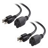 Picture of Cable Matters 2-Pack 16 AWG Heavy Duty AC Power Extension Cord (Power Extension Cable) in 3 Feet (NEMA 5-15P to NEMA 5-15R)