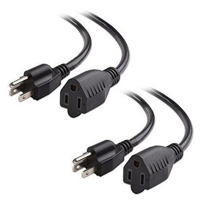 Picture of Cable Matters 2-Pack 16 AWG Heavy Duty AC Power Extension Cord (Power Extension Cable) in 3 Feet (NEMA 5-15P to NEMA 5-15R)