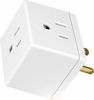 Picture of GE Wall Tap, 1, Extra-Wide Adapter Spaced, Easy Access Design, 3 Prong Outlet, Perfect for Travel, UL Listed, White, 58368