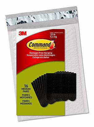 Picture of Command Picture Hanging Strips, Medium, 16 pairs (36 strips), Easy to Open Packaging (PH204BLK-16NA)