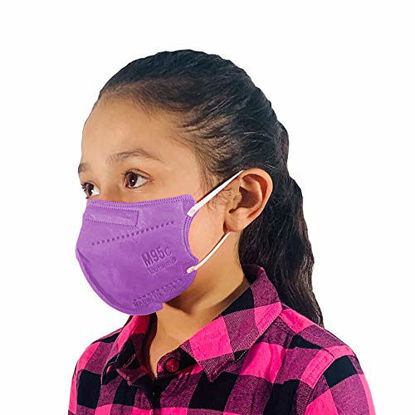 Picture of M95c Disposable 5-Layer Efficiency Protective Kid/Toddler Face Mask Breathable Material and Comfortable Earloop Made in USA 5 Units (Purple)