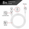 Picture of GE, White, 8 ft Extension Cord 2 Pack, 3 Outlet, Flat Plug, Grounded, 16 Gauge, UL Listed, 57366