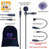 Picture of Purple Panda Lavalier Lapel Microphone Kit - Clip-on Omnidirectional Condenser Lav Mic Compatible with iPhone, iPad, GoPro, DSLR, Zoom/Tascam Recorder, Samsung, Android, PS4