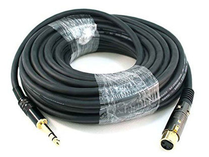 Picture of Monoprice 104774 50-Feet Premier Series XLR Female to 1/4-Inch TRS Male 16AWG Cable Black