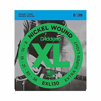 Picture of D'Addario EXL130 Nickel Wound Electric Guitar Strings, Extra-Super Light, 8-38