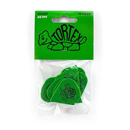 Picture of Dunlop 412P.88 Tortex Sharp, Green, .88mm, 12/Player's Pack