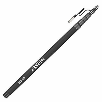 Picture of Neewer Portable Handheld Microphone Boom Pole with Built-in XLR Audio Cable, 5 Sections Stretchable 32.6-131 inches, Aluminum Construction with Easy Twist Locks and Padded Handle for Zoom Microphones