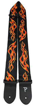 Picture of Perris Leathers Ltd Guitar Strap, 2" Vintage Jacquard Series Series, Adjustable Length, Various Colors, Made in Canada (Flaming Hot)