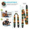 Picture of Guitar Strap Vintage Aztec Colors Strap Includes 2 Strap Locks & 2 Unique Picks. Adjustable Polyester Guitar Strap - Suitable For Bass, Electric & Acoustic Guitars Stocking Stuffer Christmas Gift