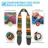 Picture of Guitar Strap Vintage Aztec Colors Strap Includes 2 Strap Locks & 2 Unique Picks. Adjustable Polyester Guitar Strap - Suitable For Bass, Electric & Acoustic Guitars Stocking Stuffer Christmas Gift