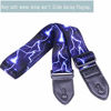 Picture of WOGOD Guitar Strap Jacquard Weave Hootenanny Guitar Strap with Leather Ends (Blue Light)
