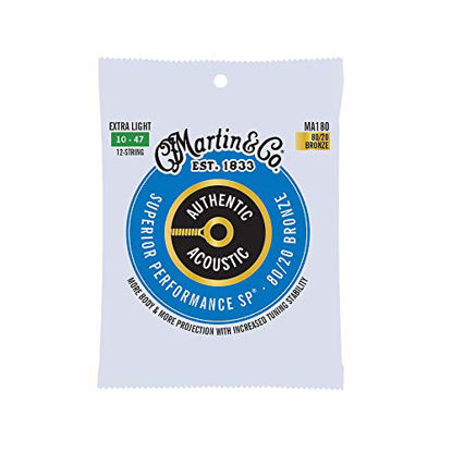Picture of Martin Authentic Acoustic MA180 Extra-Light-Gauge Acoustic Guitar Strings, 80/20 Bronze