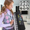 Picture of Digital Piano Kids Keyboard - Portable 61 Key Piano Keyboard, Learning Keyboard for Beginners w/ Drum Pad, Recording, Microphone, Music Sheet Stand, Built-in Speaker - Pyle PKBRD6111