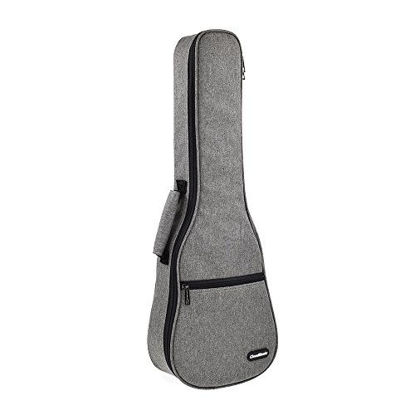 Picture of CLOUDMUSIC Ukulele Case 10mm Padded Ukulele Backpack Case Soprano Ukulele Case Grey (Soprano, Grey)
