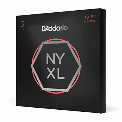 Picture of D'Addario Nyxl1052 Nickel Wound Electric Guitar Strings, Light Top/ Heavy Bottom, 10-52, 3 Sets (NYXL1052-3P)