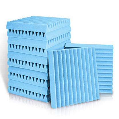 Picture of Acoustic Panels, 2" X 12" X 12" Acoustic Foam Panels, Studio Wedge Tiles, Sound Panels wedges Soundproof Sound Insulation Absorbing Home and Office (12 Pack, Blue)