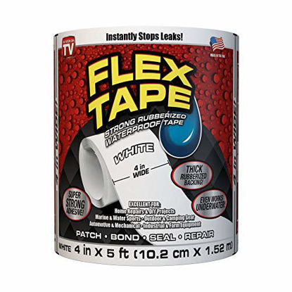 Picture of Flex Tape Rubberized Waterproof Tape, 4" x 5', White