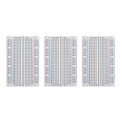 Picture of ELEGOO 3PCS 400 tie-Points breadboard, 4 Power Rails for Jumper Wire