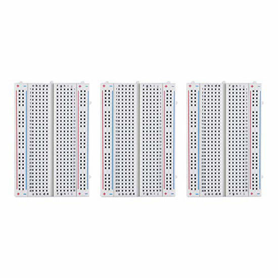 Picture of ELEGOO 3PCS 400 tie-Points breadboard, 4 Power Rails for Jumper Wire