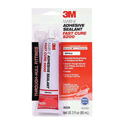 Picture of 3M Marine Adhesive Sealant 5200FC Fast Cure, PN05220, White, 3 oz Tube, Model:3004.7747