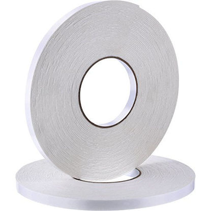 Picture of 2 Rolls Double Sided Foam Tape White PE Foam Tape Sponge Soft Mounting Adhesive Tape (1/2 inch by 50 Feet)