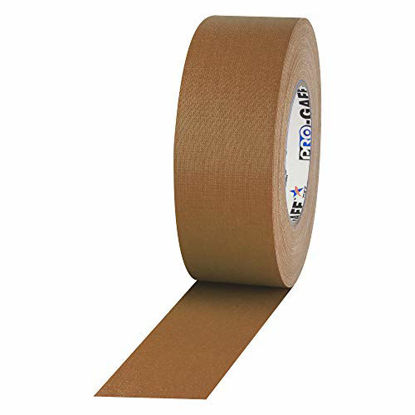 Picture of 2" Width ProTapes Pro Gaff Premium Matte Cloth Gaffer's Tape With Rubber Adhesive, 11 mils Thick, 55 yds Length, Tan (Pack of 1)