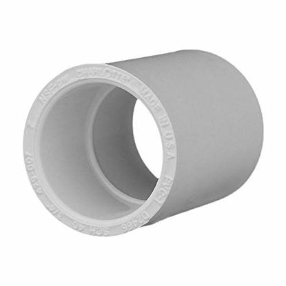 Picture of Charlotte Pipe 3/4" Coupling Pipe Fitting - (Socket x Socket) Contractor Pack Schedule 40 PVC Pressure Durable, Easy to Install, and High Tensile for Home or Industrial Use (10 Unit Pack)