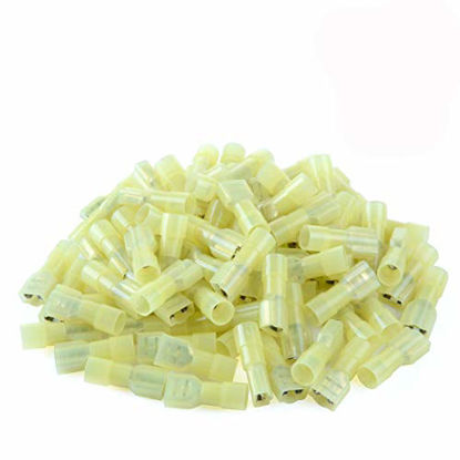 Picture of XHF 12-10 AWG Nylon Female Spade Connectors Quick Disconnect Wire Terminals Insulated Wire Crimp Connectors 100 Pcs Yellow