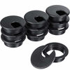 Picture of SATINIOR 10 Packs Black Desk Cable Wire Grommet Cord, PC Computer Desk Plastic Grommet Cord, Tidy Cable Hole Cover Organizers (Black, 50 mm/ 2 Inch Mounting Hole Diameter)