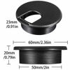 Picture of SATINIOR 10 Packs Black Desk Cable Wire Grommet Cord, PC Computer Desk Plastic Grommet Cord, Tidy Cable Hole Cover Organizers (Black, 50 mm/ 2 Inch Mounting Hole Diameter)