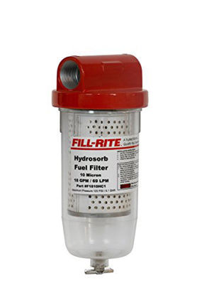 Picture of Fill-Rite F1810HC1 1" 18 GPM (68 LPM) Water Sensing Fuel Filter with Drain (Clear)