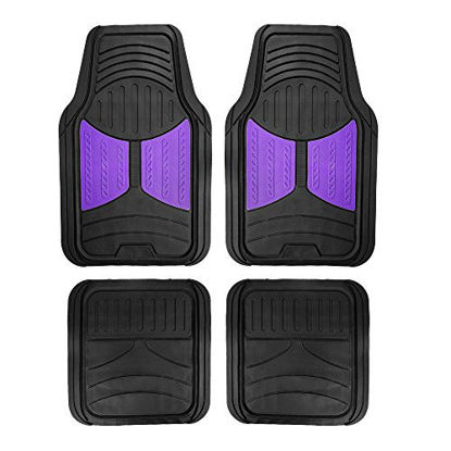 Picture of FH Group F11313PURPLE Rubber Floor Mat (Purple Full Set Trim to Fit Mats)